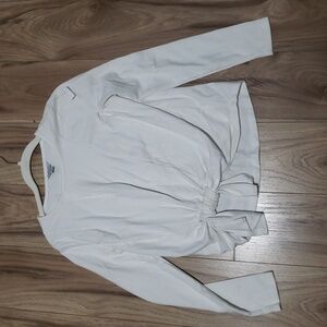 Habitual Cream Long Sleeve Tie-Front Top